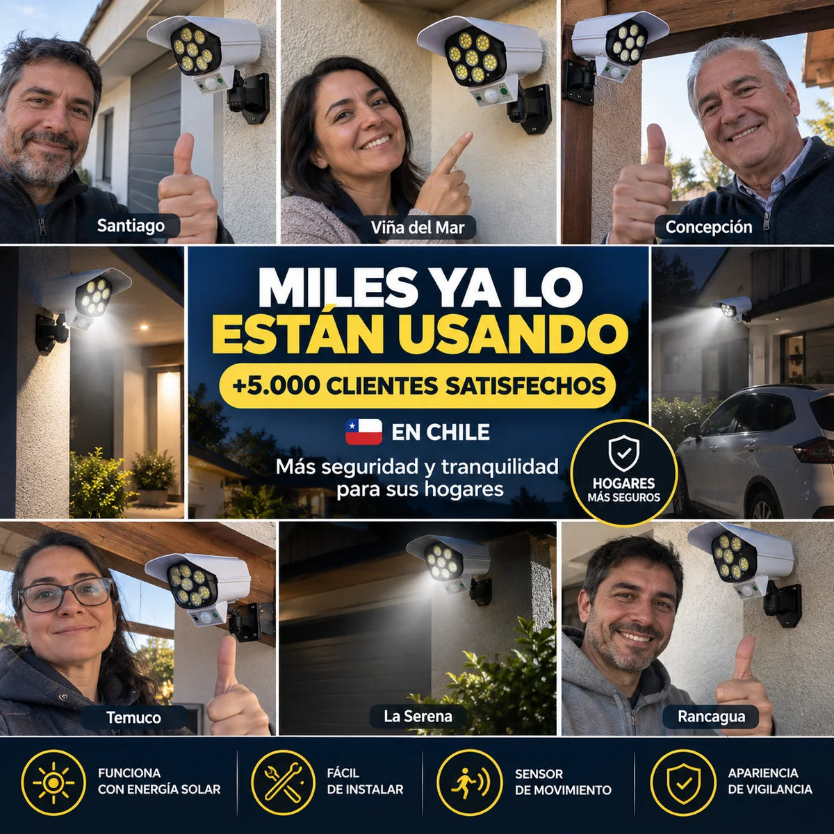 Vigía Solar Pro™ — Diseño tipo cámara + iluminación solar en un solo producto
