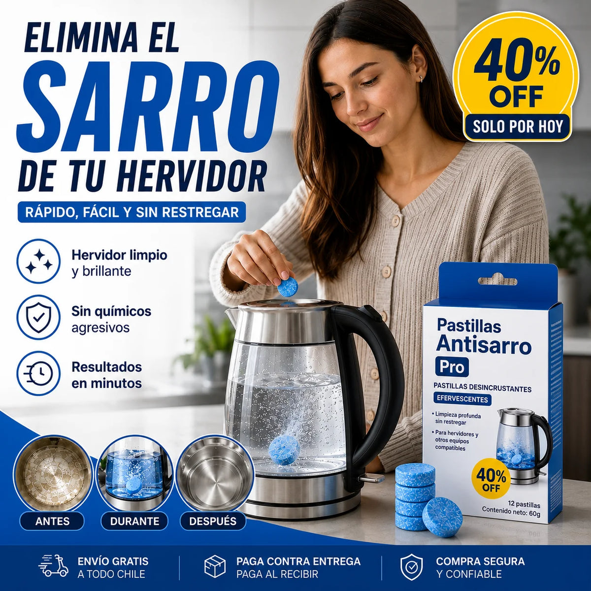AntiSarro Pro-Devuélvele el brillo a tu hervidor en minutos