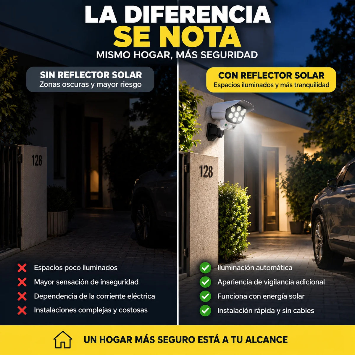 Vigía Solar Pro™ — Diseño tipo cámara + iluminación solar en un solo producto